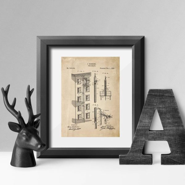 Plakat z patentem na budowę wyjścia awaryjnego