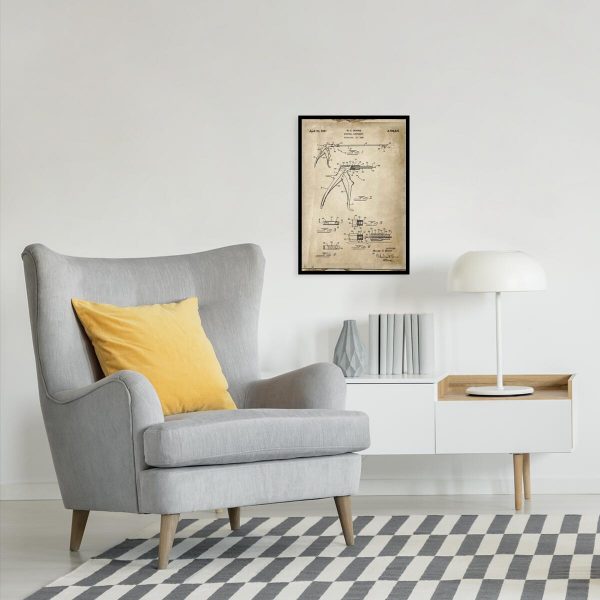 Plakat z patentem na kleszcze stomatologiczne dla chirurga