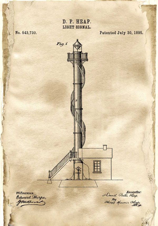 Plakat z patentem na latarnię morską - rok 1895