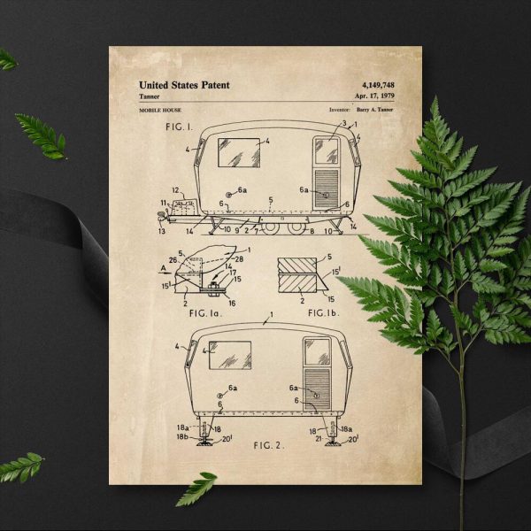 Plakat z patentem na przyczepę na prezent