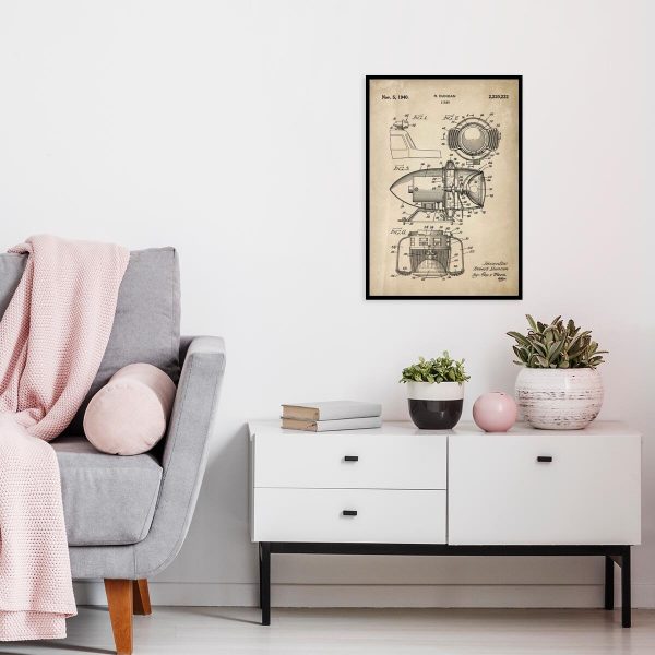 Plakat z patentem - Syrena z 1940 roku do salonu