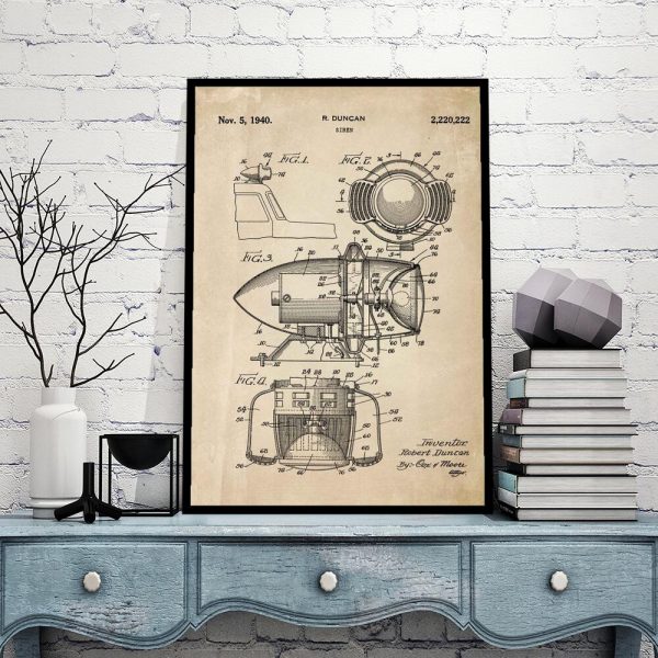 Plakat z patentem - Syrena z 1940 roku do sypialni