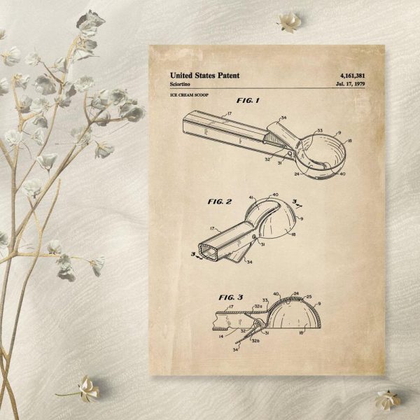 Plakat z projektem gałkownicy do lodów