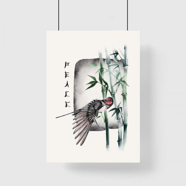 Plakat z ptakiem