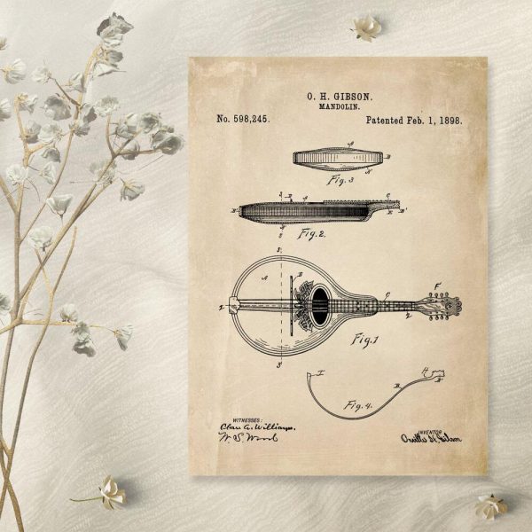 Plakat z rysunkiem mandoliny do przedpokoju
