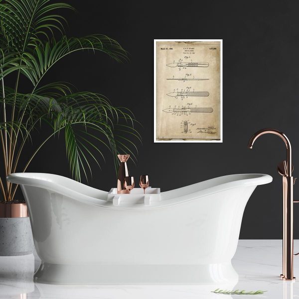 Plakat z rysunkiem opisowym skalpela dla studenta