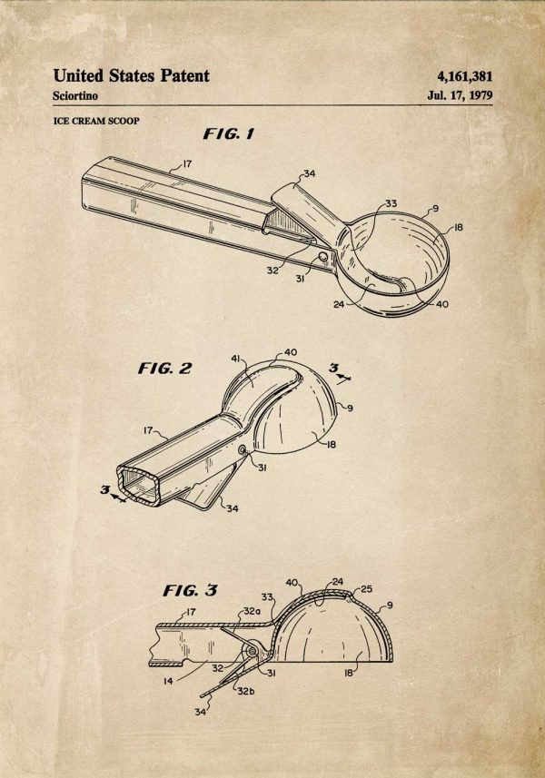Plakat z rysunkiem patentowym na gałkownicę