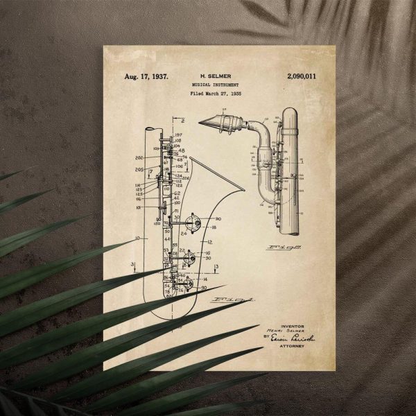 Plakat z saksofonem do pokoju