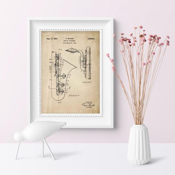 Plakat z saksofonem na prezent