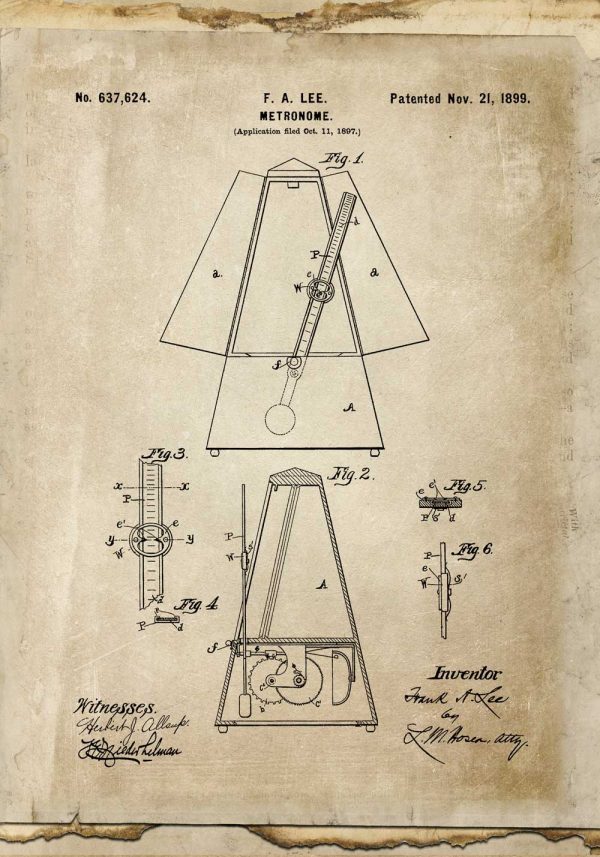 Plakat z taktomierzem - patent z 1899r.