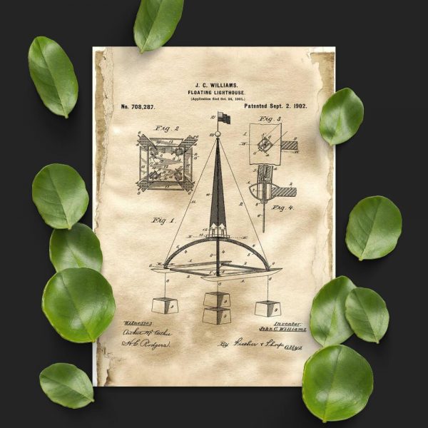 Plakat z wynalazkiem boi pływającej