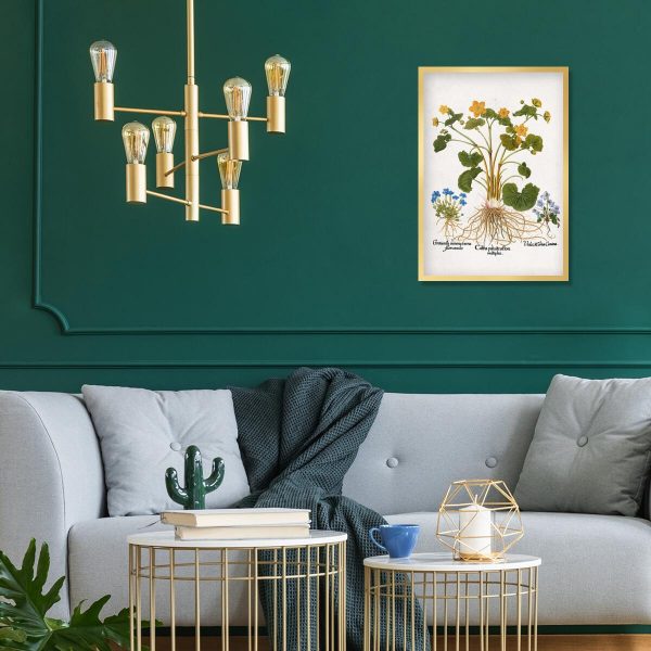 Plakat z żółtą kniecią błotną do salonu