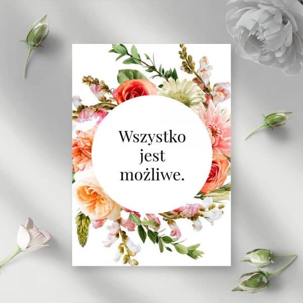 Plakat ze złotą myślą - wszystko jest możliwe
