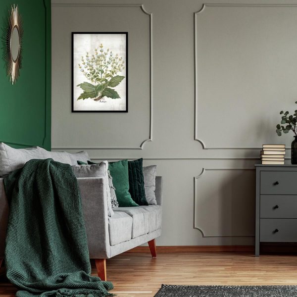 Plakat zielarski z szałwią do sypialni