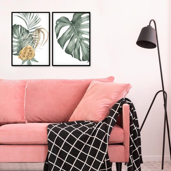 Plakaty kwiaty i liście