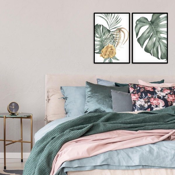 Plakaty z monsterą i różą