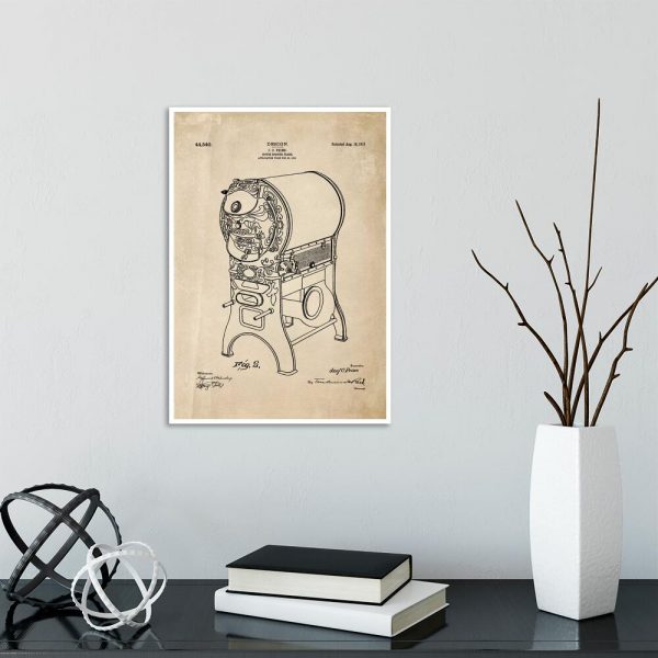 Poster z patentem na piec do kawy do jadalni