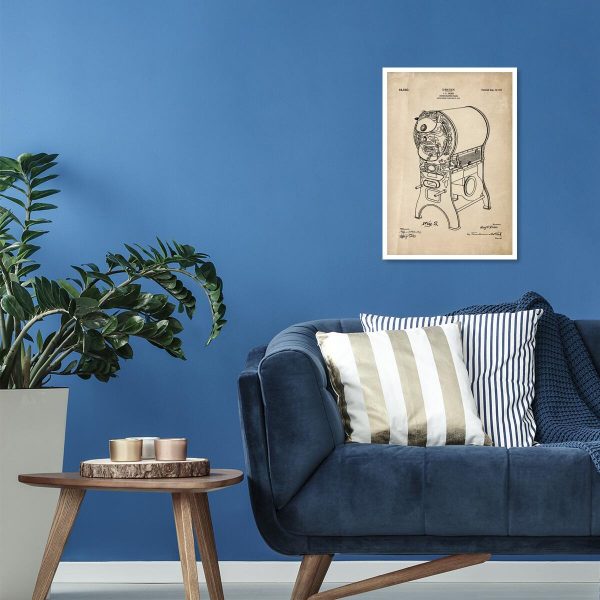 Poster z patentem na piec do kawy do kuchni