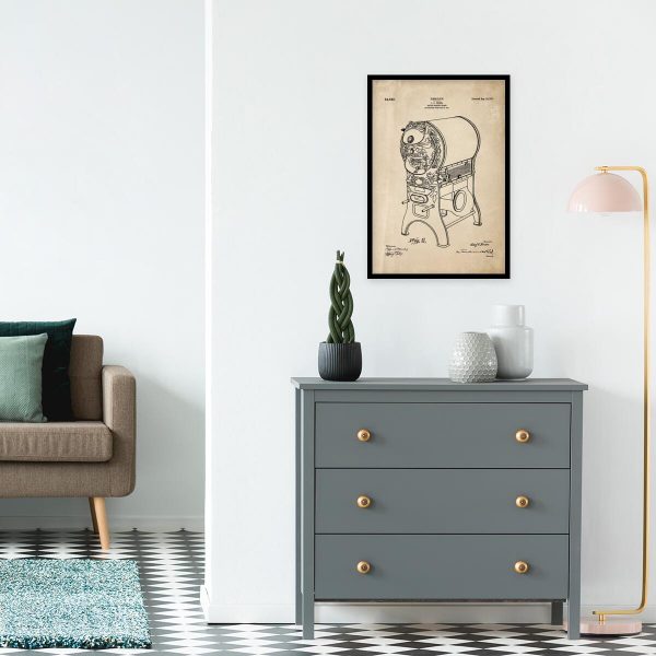 Poster z patentem na piec do kawy do restauracji