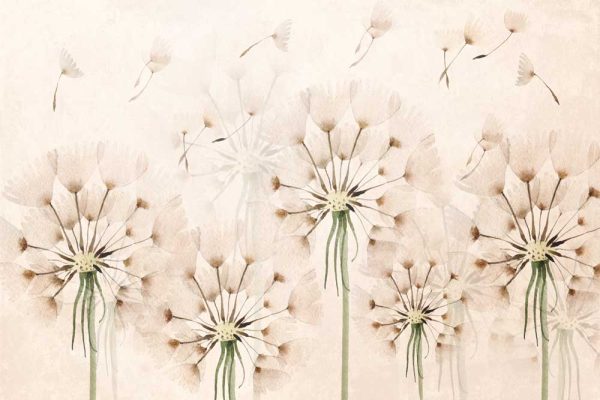 Tapeta z kremowymi dmuchawcami