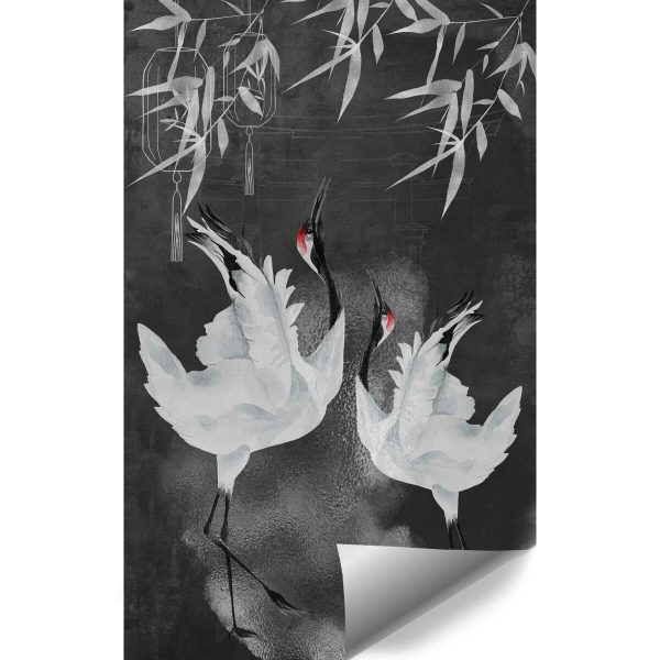 Tapeta z ptaszkami i bambusami