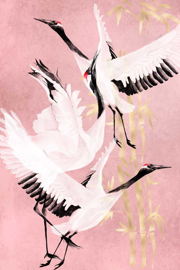 Tapeta z żurawiami