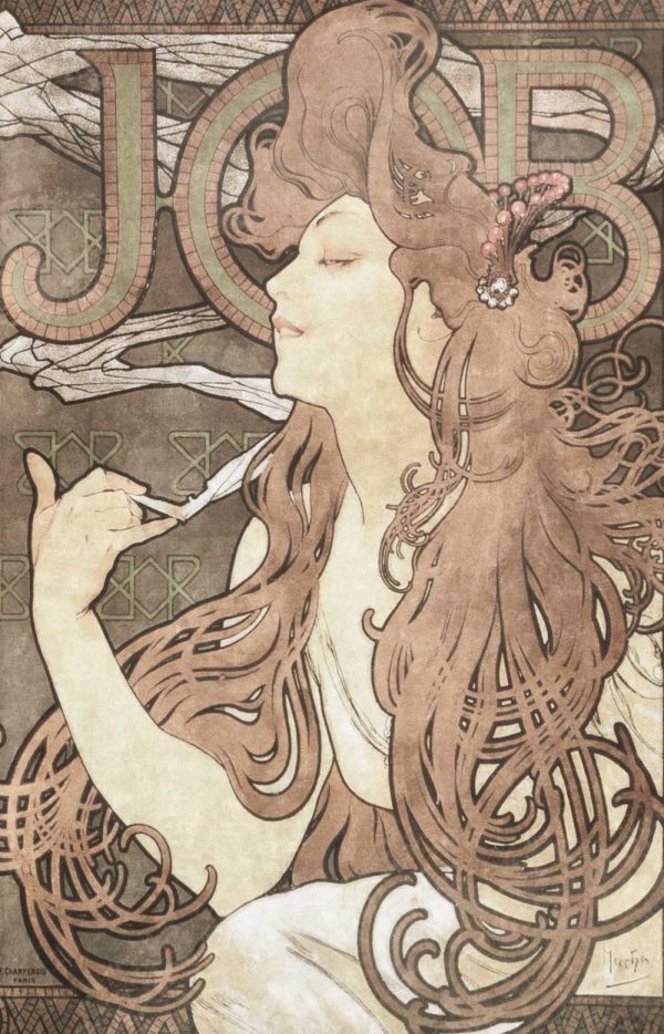 Obraz z kobietą - reklama papierosów Job