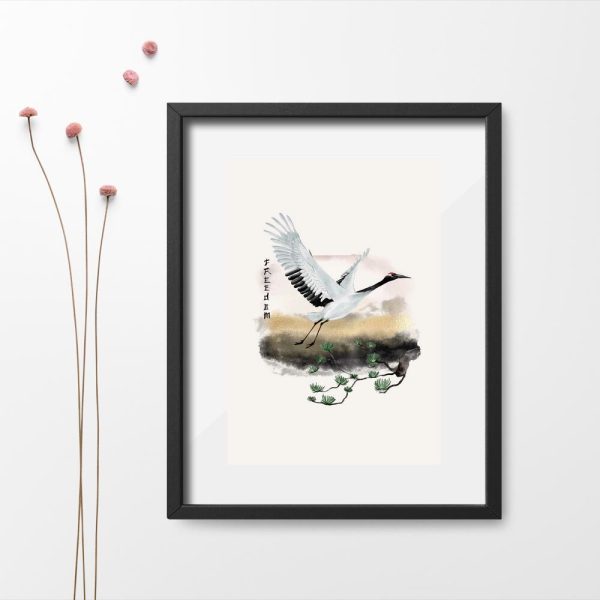 Plakat z japońskim symbolem wolności i szczęścia