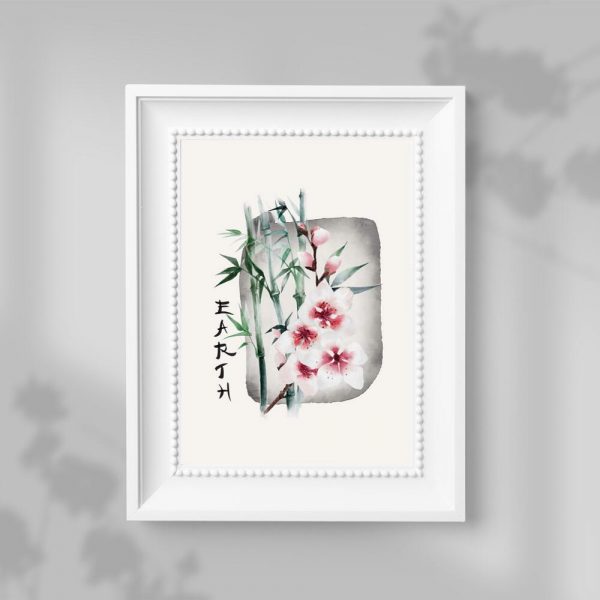 Plakat z kwiatem wiśni