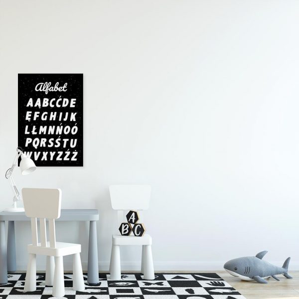 Plakat z literkami