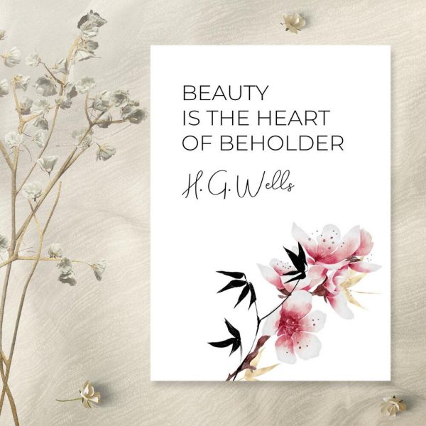 Plakat z magnolią i typografią