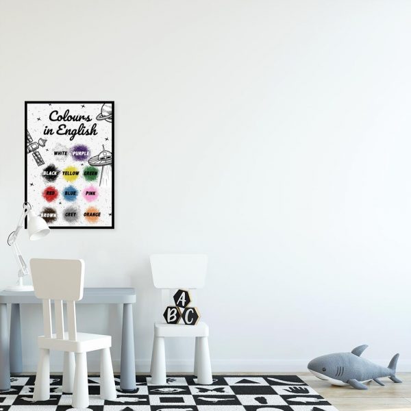 Plakat z nazwami kolorów