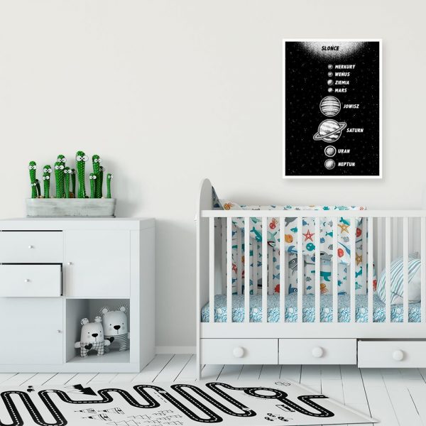 Plakat z planetami układu słonecznego