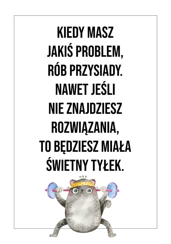 Plakat z receptą na świetny tyłek