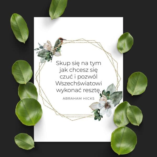 Plakat z roślinami i maksymą