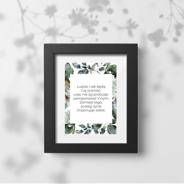 Plakat z roślinami i maksymą