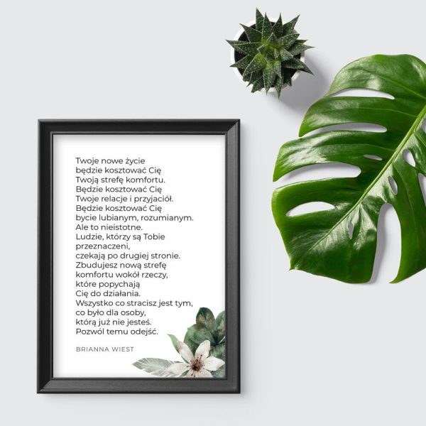 Plakat ze słowami Brianny Wiest