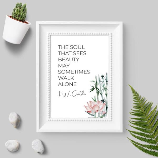 Plakat ze słowami Goethe