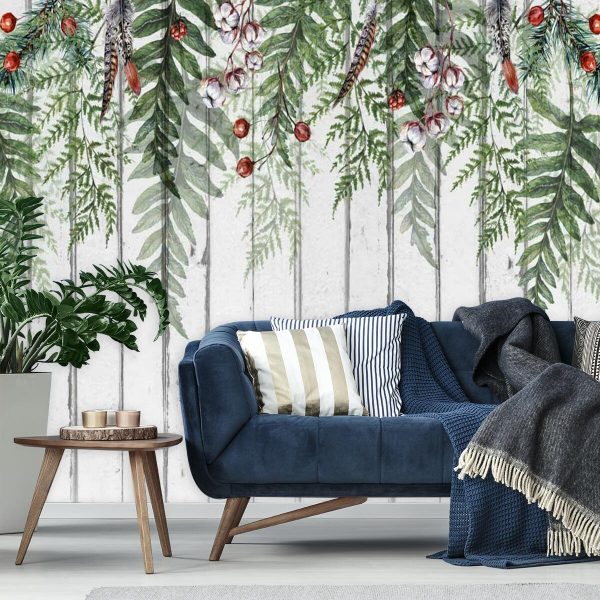 Foto-tapeta z motywem leśnego splotu na deskach