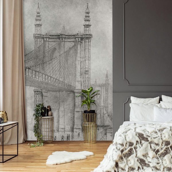 Foto-tapeta z ryciną mostu