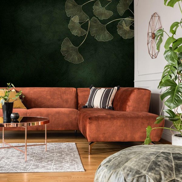 Fototapeta z grafiką złotej rośliny