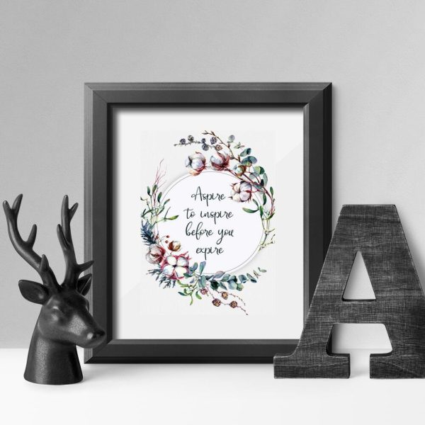Plakat kwiaty i typografia