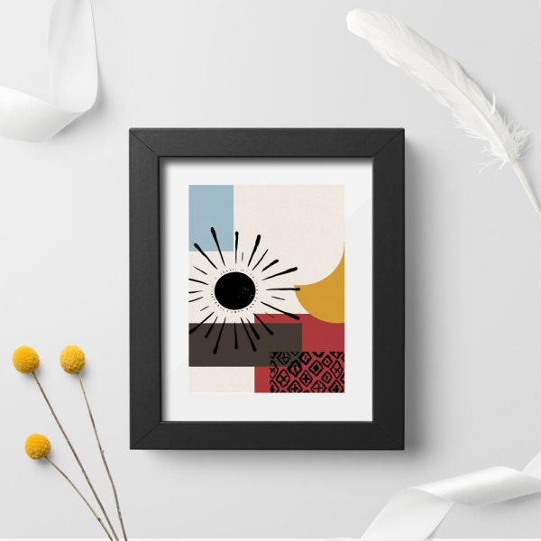 Plakat słońce na prostokątach