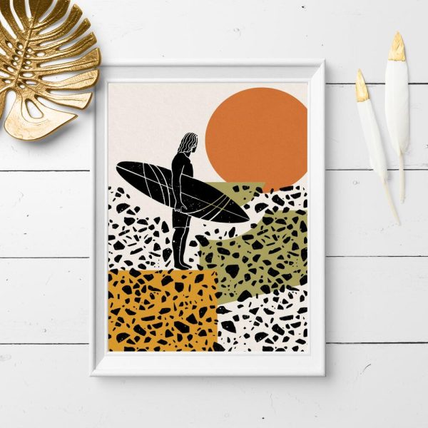 Plakat z chłopakiem na plaży