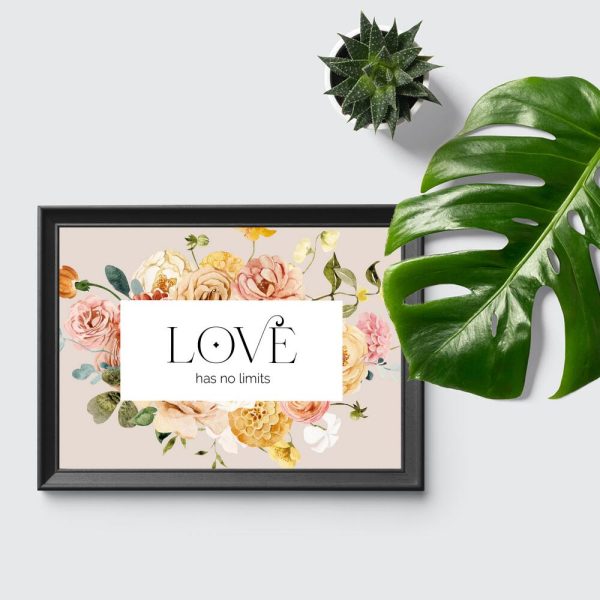 Plakat z cytatem i kwiatami do przedpokoju