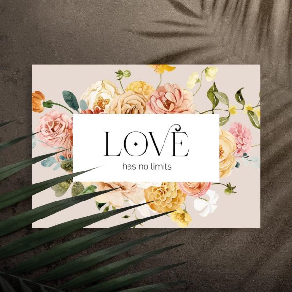 Plakat z cytatem i kwiatami do salonu