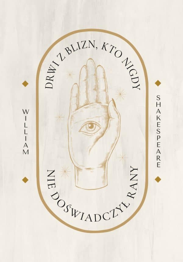 Plakat z dłonią i maksymą