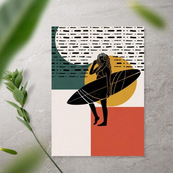 Plakat z dziewczyną i deską