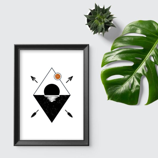 Plakat z geometrycznym wzorem do salonu