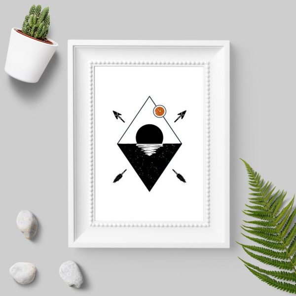 Plakat z geometrycznym wzorem do sypialni